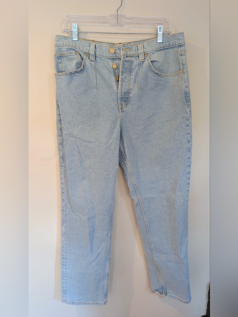 Light Wash Straight-Leg Jeans